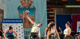 Imagen del partido entre España y Francia del torneo de repesca para el Mundial de Baloncesto en Silla 2026.