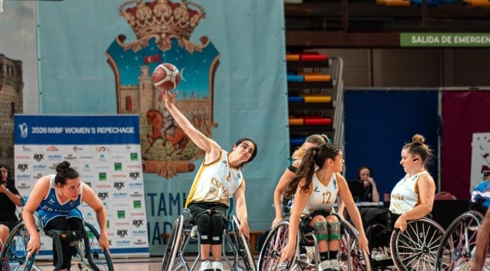 Una selección española se la juega en Guadalajara Imagen del partido entre España y Francia del torneo de repesca para el Mundial de Baloncesto en Silla 2026.