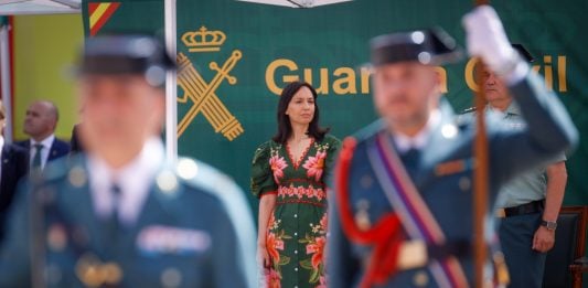 La directora general de la Guardia Civil, Mercedes González Fernández, durante la toma de posesión de la coronel Cristina Moreno como nueva jefa de la comandancia de la Guardia Civil de Barcelona. (Fotos: Kike Rincón / Europa Press)