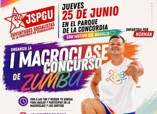 Juventudes Socialistas organiza la primera macroclase-concurso de zumba en Guadalajara con motivo del Orgullo LGTBI.