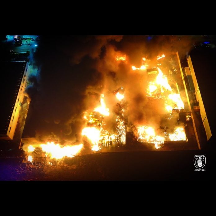 l incendio de la empresa Regusa el 3 de junio de 2026, a vista de dron.