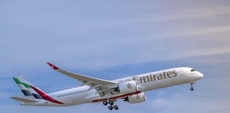 El futuro del wifi en los aviones es el de Emirates Airbus A350-900 de Emirates.