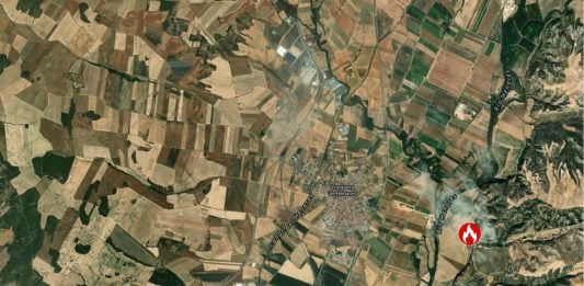 Resuelto el incendio de un camión en Yunquera El fuego se ha iniciado en un camino rural de Yunquera de Henares. (Foto: EP)