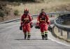 Más de 12.000 hectáreas habían ardido en el incendio de Guadalajara al amanecer del domingo Dos militares de la UME durante las labores de extinción del incendio.