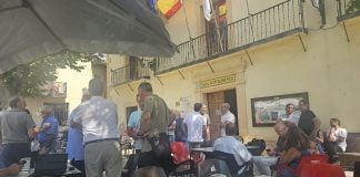 Los alcaldes de la Sierra Norte reunidos en Cogolludo. (Foto: EP)