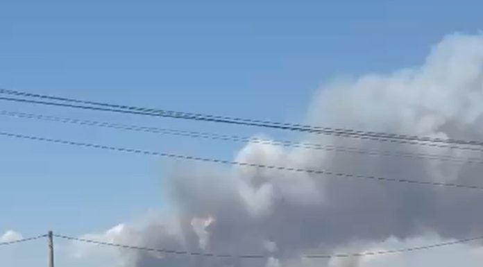 ¿Es peligroso respirar el aire por culpa del incendio? Imagen aportada por un lector de LA CRÓNICA en los primeros compases del incendio de Beleña. (Foto: La Crónic@)
