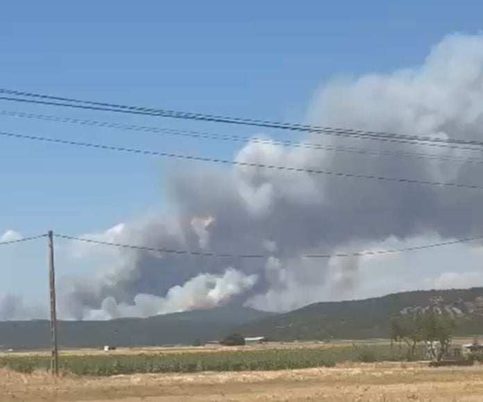 Imagen aportada por un lector de LA CRÓNICA en los primeros compases del incendio de Beleña. (Foto: La Crónic@)