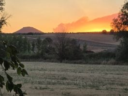 El incendio de La Mierla, desde Valdearenas. (Foto: Ángel Fernández)