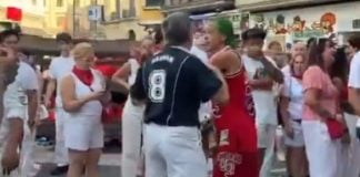 Guadalajara contra el «Joker», un momento inolvidable de los Sanfermines César García y el "Joker", frente a frente. (Foto: "X")