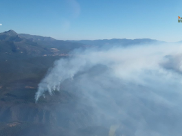 El incendio de La Mierla, desde el aire. (Foto: Infocam)