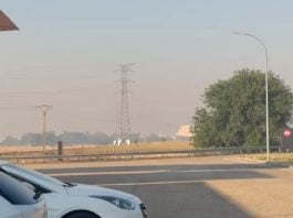 Estado del cielo en la R-2 a la altura de Azuqueca el 20 de julio de 2026, antes de que la Junta declarará el aviso.
