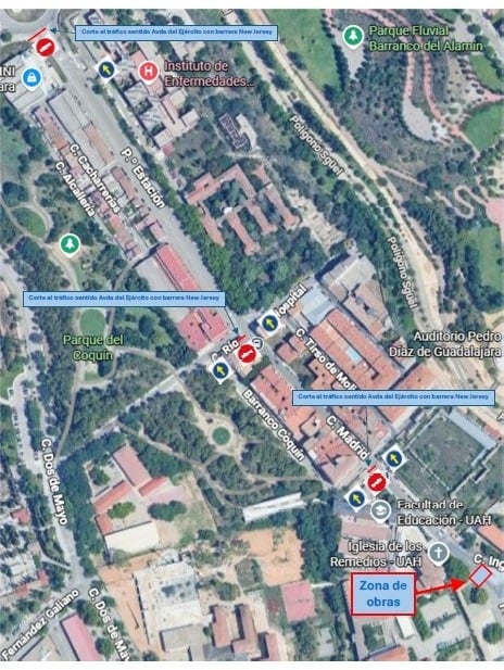 Unas obras en la plaza de España de Guadalajara modificarán el tráfico este miércoles.