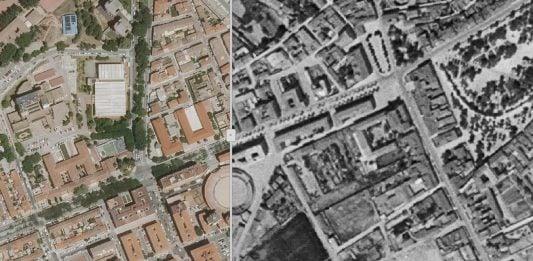 Entretente en comprobar cómo ha cambiado Guadalajara o tu pueblo desde 1956 Guadalajara entre 1956 y 2024.