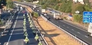 Tanta moto de la Guardia Civil en la A-2 sorprendió a los conductores. VEA EL VÍDEO Guardia Civil