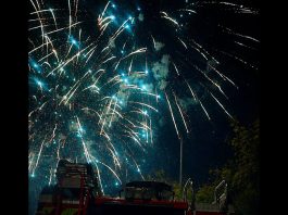 Fuegos artificiales en las Ferias de Guadalajara de 2026.