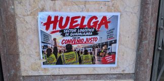 Cartel, con IA y sin firma, animando a la huelga en la Logística de Guadalajara. (Foto: La Crónic@)