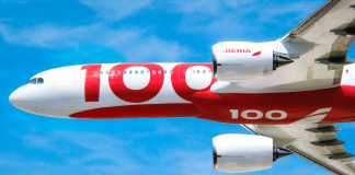 Iberia se pone ya en «modo centenario» La nueva imagen de Iberia para celebrar su centenario en 2027.