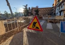 Corte prolongado de agua este lunes en tres calles de Guadalajara Estado de las obras junto al Asilo de Guadalajara el 14 de octubre de 2026. (Foto: La Crónic@)