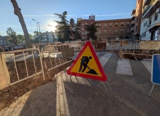 Corte prolongado de agua este lunes en tres calles de Guadalajara Estado de las obras junto al Asilo de Guadalajara el 14 de octubre de 2026. (Foto: La Crónic@)