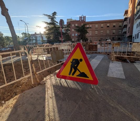 Estado de las obras junto al Asilo de Guadalajara el 14 de octubre de 2026. (Foto: La Crónic@)