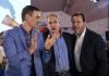 Pedro Sánchez con Óscar Puente y Rodríguez Zapatero en un acto político.