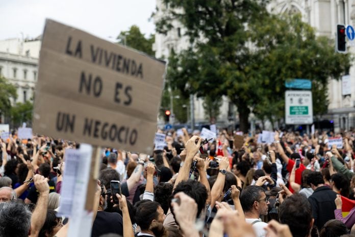 Manifestación por la vivienda en Madrid. (Foto: EP)
