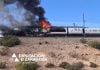 Incendio en el AVE Locomotora de un AVE Madrid-Barcelona-Figueras incendiada a la altura de Ricla.