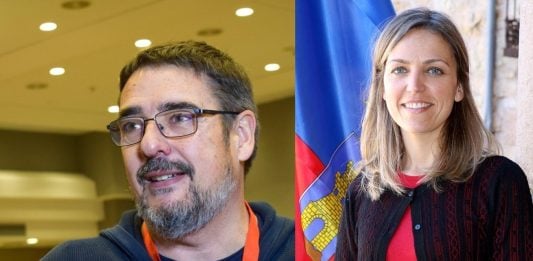 Rafael Esteban y María Jesús Merino, cabezas de cartel del PSOE por Guadalajara Montaje con fotografías de Rafael Esteban y María Jesús Merino.