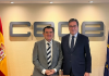 El presidente de CEOE, Antonio Garamendi, se reúne con editores de CLABE Antonio Garamendi y Arsenio Escolar en la sede de CEOE.