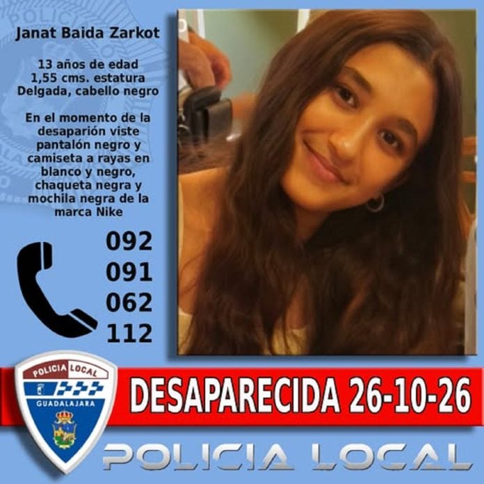 Aviso por una niña desaparecida en Guadalajara.