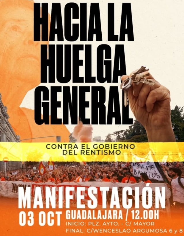Convocatoria de manifestación del Sindicato de Inquilinas en Guadalajara.