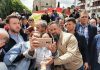 Santiago Abascal ha mitineado este sábado en Guadalajara. (Foto: Isabel Infantes / EP)